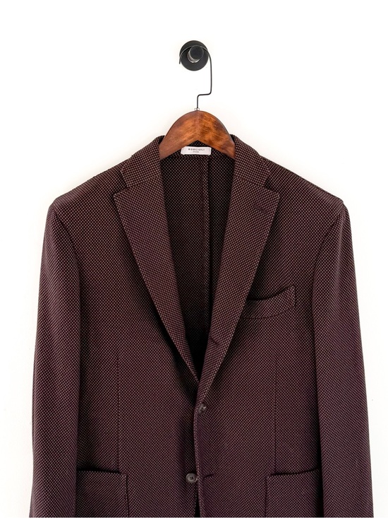 Boglioli Other - NEW Boglioli K Jacket Textured Blazer Cotton Sport Coat Men's 38R Black Maroon